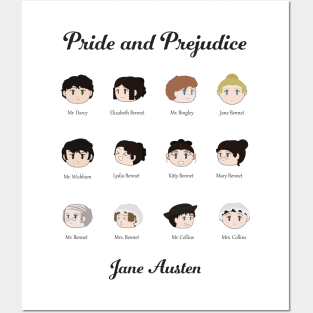 Pride and Prejudice Kawaii Character Illustrations Posters and Art